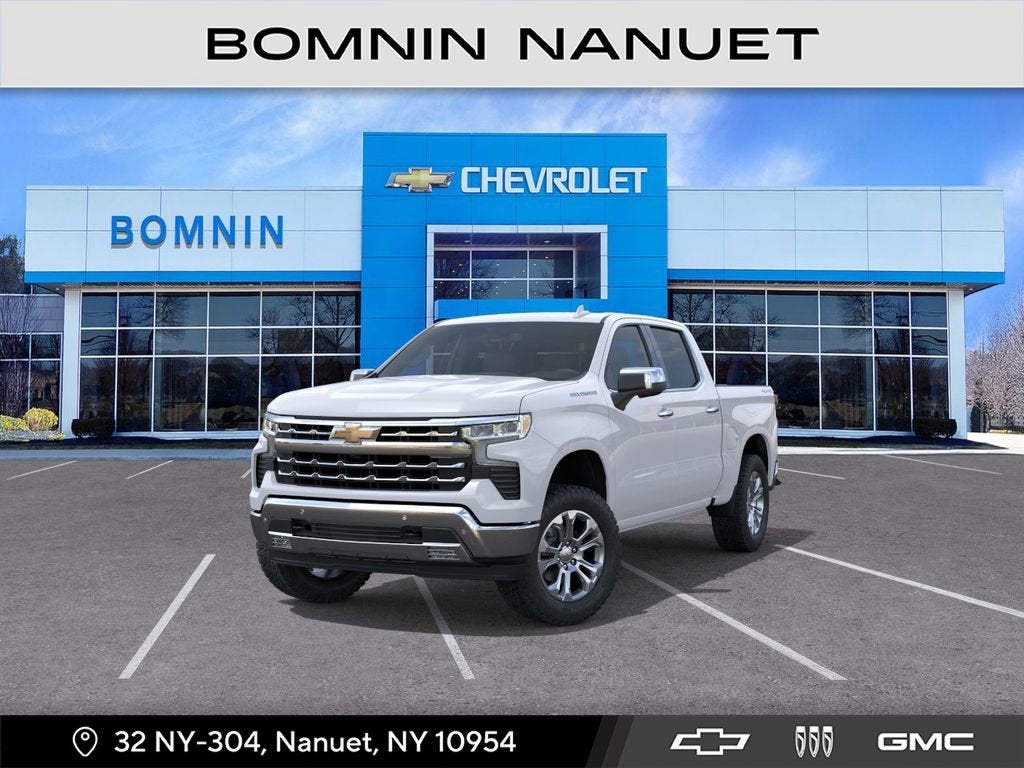 2026 Chevrolet Silverado 1500 LTZ in Polar White Tricoat — front three-quarter view