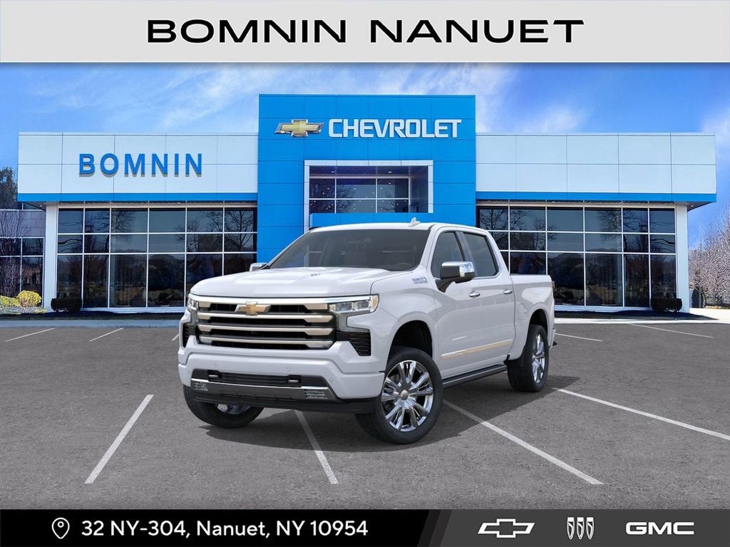 2026 Chevrolet Silverado 1500 High Country in Polar White Tricoat — front three-quarter view