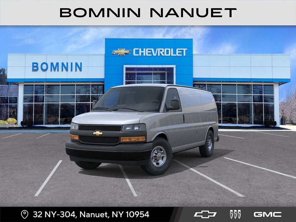 2026 Chevrolet Express Cargo WT in Silver Ice Metallic — front three-quarter view