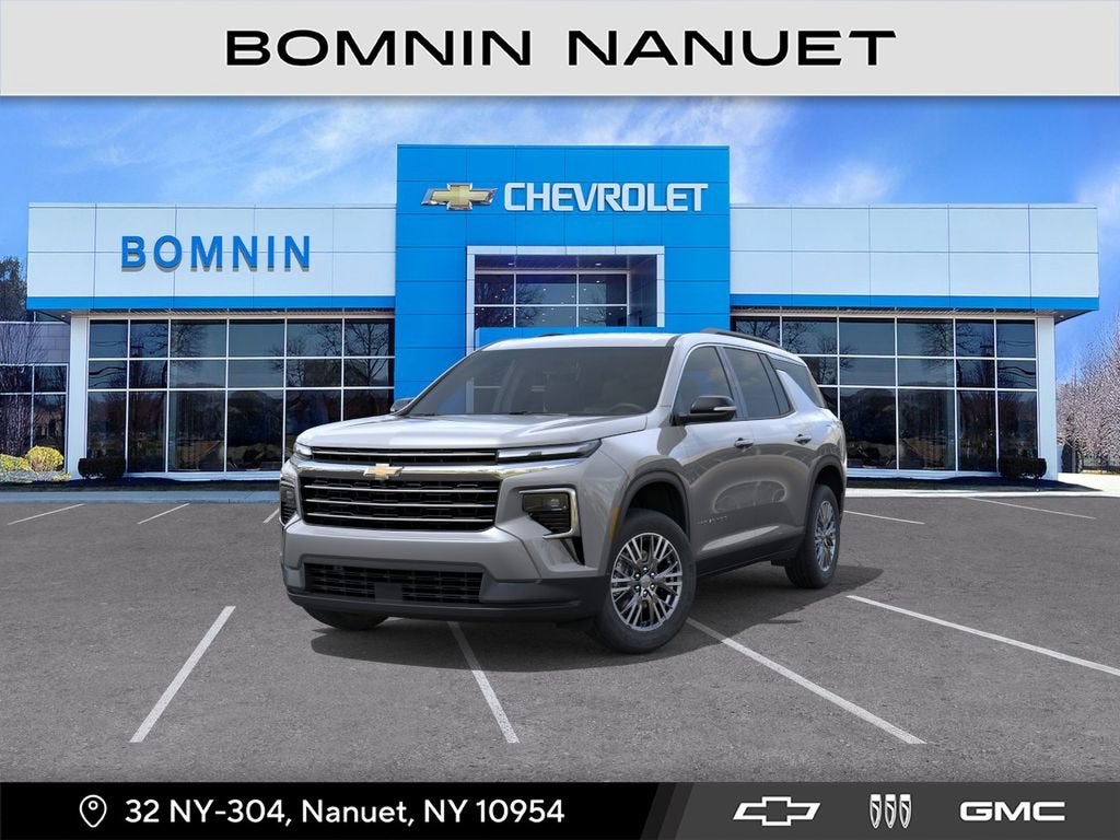 2026 Chevrolet Traverse LT in Sterling Gray Metallic — front three-quarter view