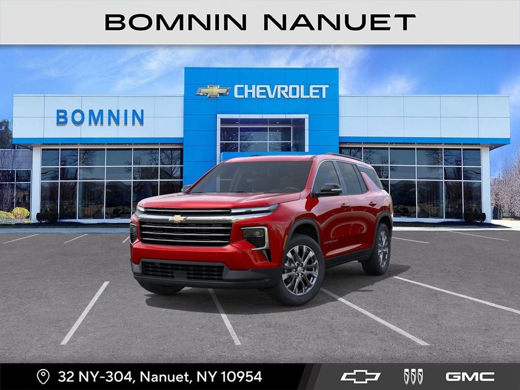 2026 Chevrolet Traverse LT in Radiant Red Tintcoat — front three-quarter view
