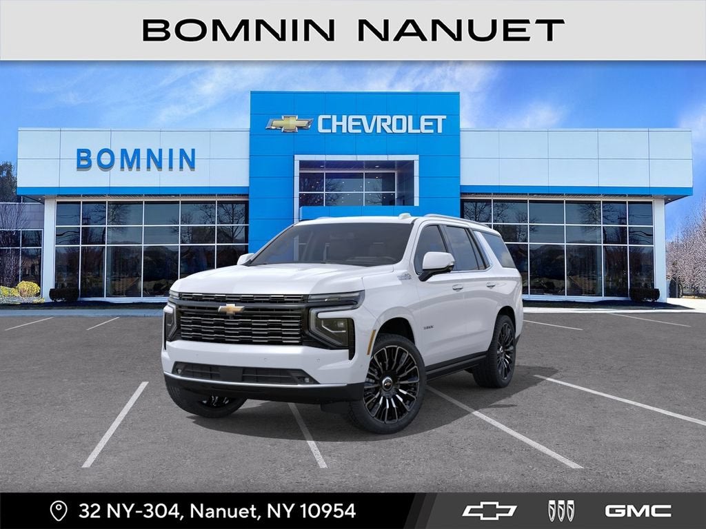 2026 Chevrolet Tahoe High Country in Polar White Tricoat — front three-quarter view