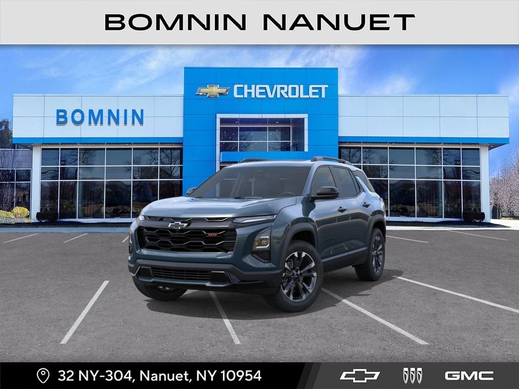 2027 Chevrolet Equinox AWD RS in Lakeshore Blue Metallic — front three-quarter view
