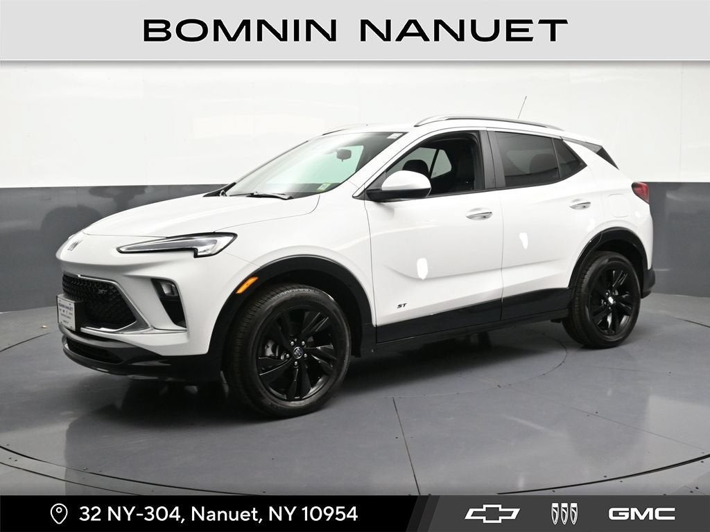 2026 Buick Encore GX Sport Touring in Summit White — front three-quarter view