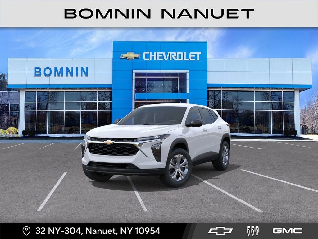 2026 Chevrolet Trax LS in Summit White — front three-quarter view
