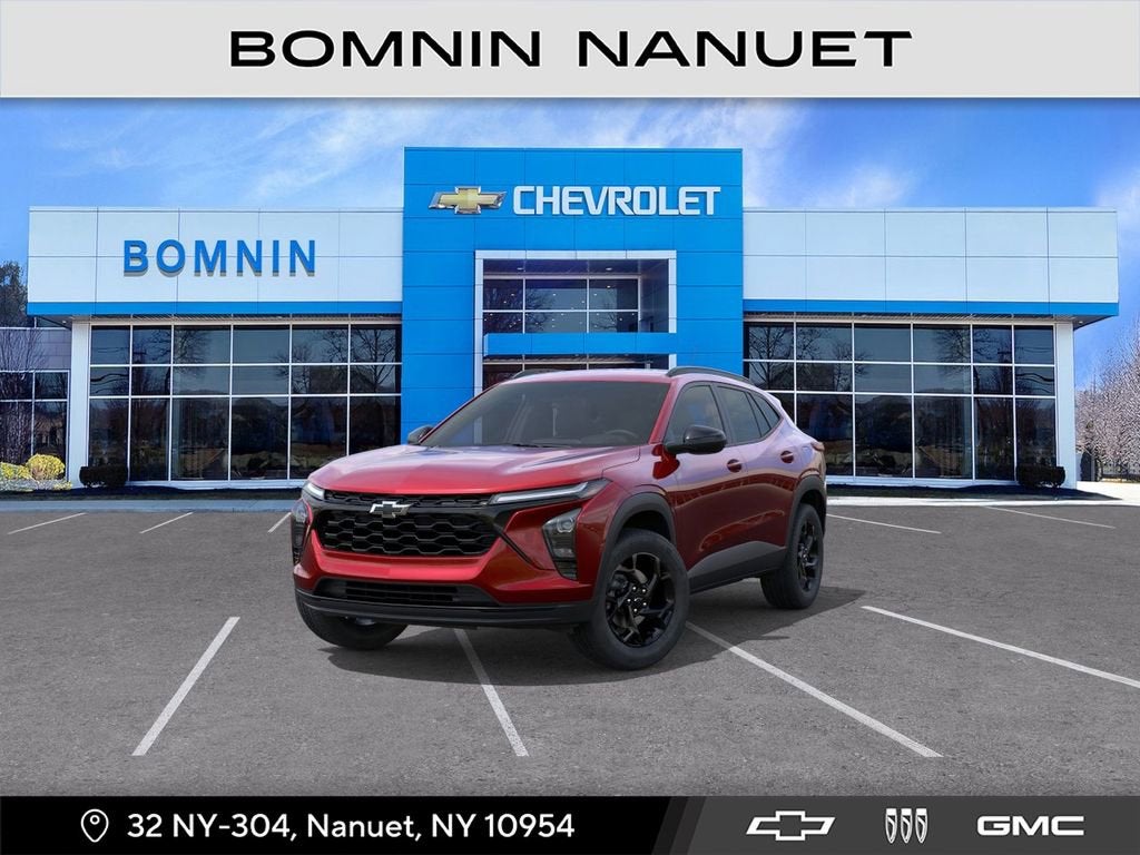 2026 Chevrolet Trax LT in Apex Red — front three-quarter view