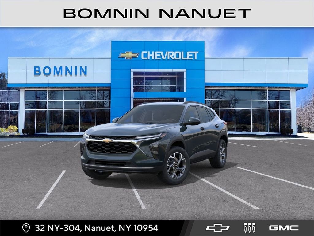 2026 Chevrolet Trax LT in Cypress Gray — front three-quarter view